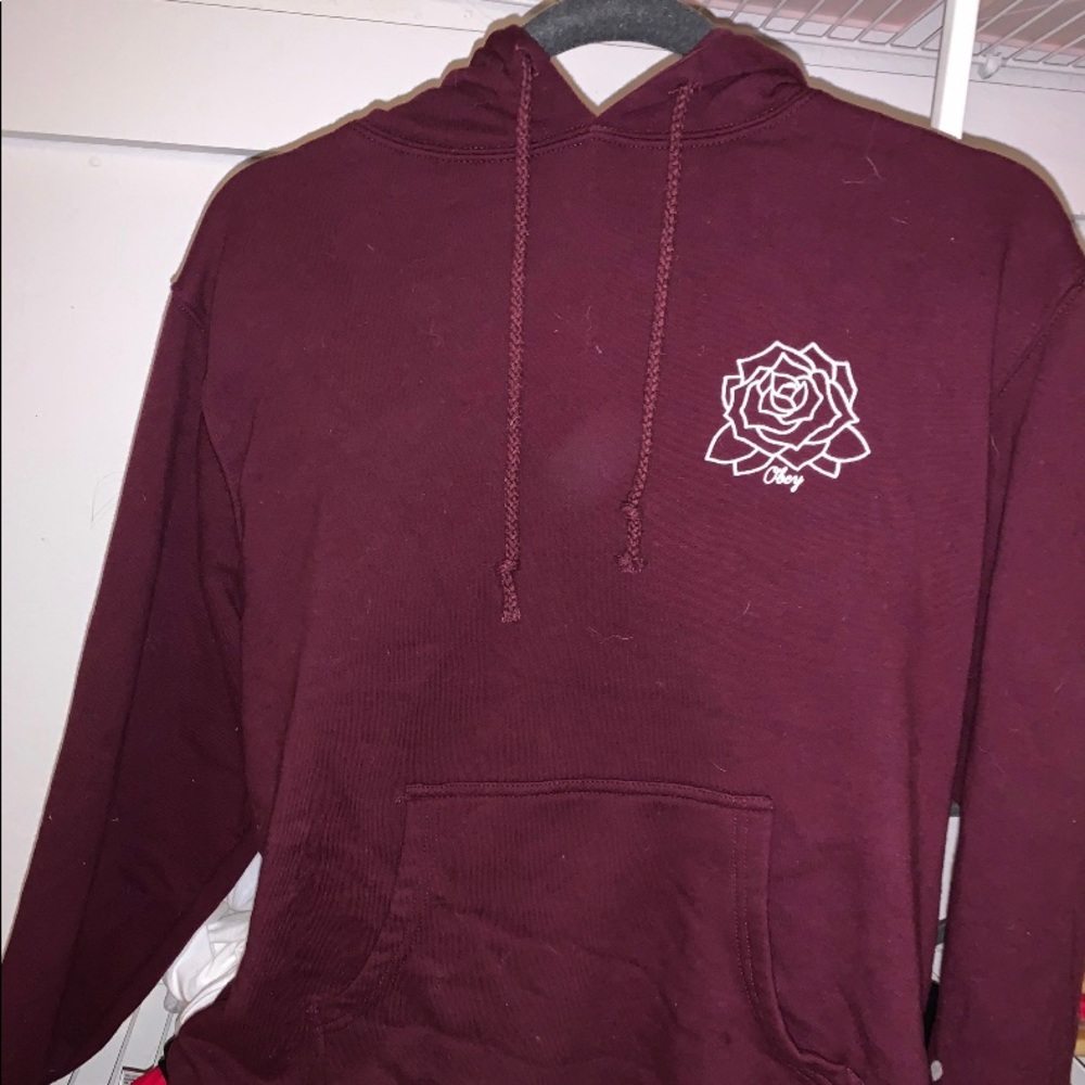 maroon obey hoodie